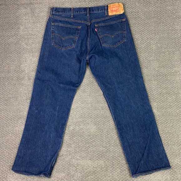 Levi's 501 Jeans Men's 40 x 32 Measures 36 x 29 Blue Cotton Button Fly Red Tab - Picture 4 of 13